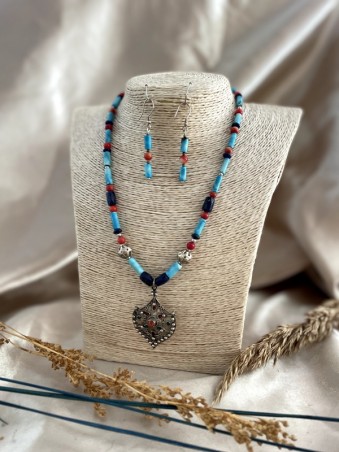 COLLIER TURQUOISE LAPIS