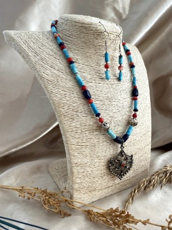 COLLIER TURQUOISE LAPIS
