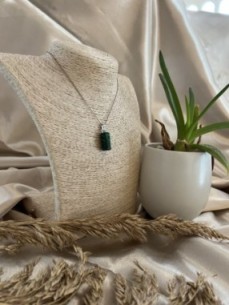 Chaine pendentif malachite