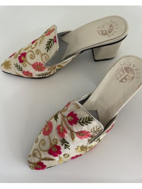 MULES MI-HAUTES FLORAL