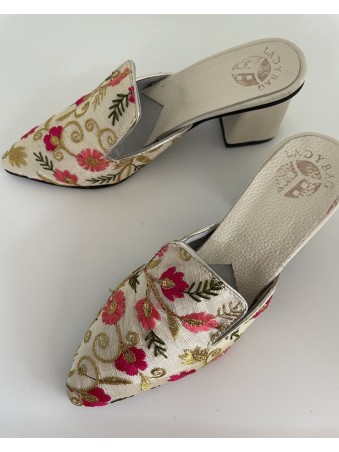 MULES MI-HAUTES FLORAL