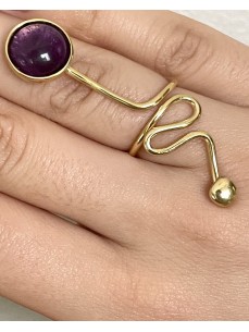 BAGUE MINIMALISTE PIERRE MAUVE 2