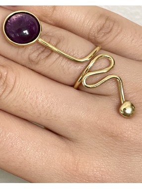 BAGUE MINIMALISTE PIERRE MAUVE
