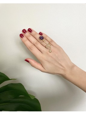 BAGUE MINIMALISTE PIERRE MAUVE