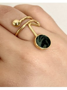 BAGUE MINIMALISTE PIERRE VERTE 2