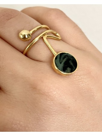 BAGUE MINIMALISTE PIERRE VERTE