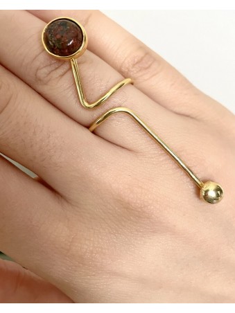 BAGUE MINIMALISTE  PIERRE RUBIS ZOISITE