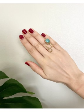 BAGUE MINIMALISTE PIERRE TURQUOISE