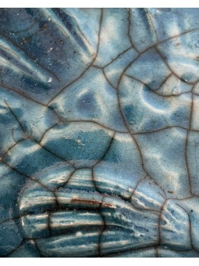 POISSON LUSTRE EN RAKU BLEU