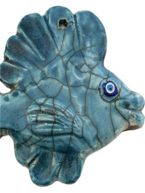 POISSON LUSTRE EN RAKU BLEU