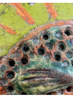 POISSON LUSTRE EN RAKU VERT