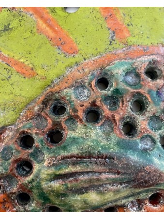 POISSON LUSTRE EN RAKU VERT