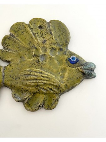 POISSON LUSTRE EN RAKU VERT