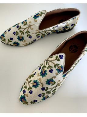 MOCASSIN FLEUR BLEUET