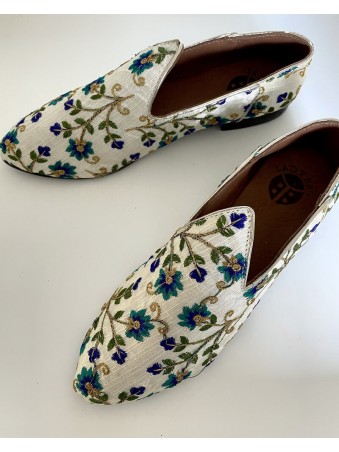 MOCASSIN FLEUR BLEUET