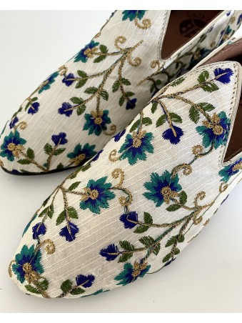 MOCASSIN FLEUR BLEUET