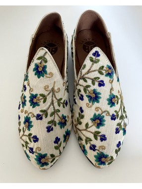 MOCASSIN FLEUR BLEUET