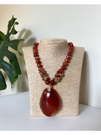 COLLIER AGATE OVALE
