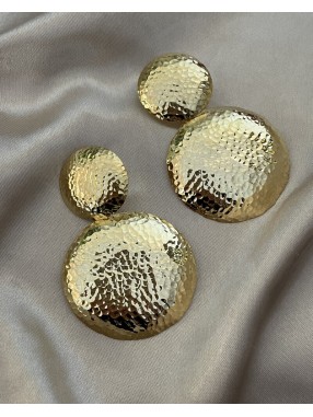BOUCLES D'OREILLES DISQUE MARTELE