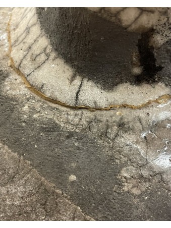 BOUC AU CORNE CASSEE EN RAKU