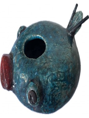 POISSON VASE LUSTRE EN RAKU