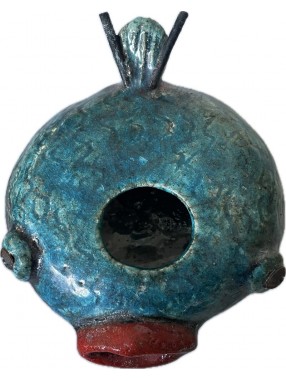 POISSON VASE LUSTRE EN RAKU