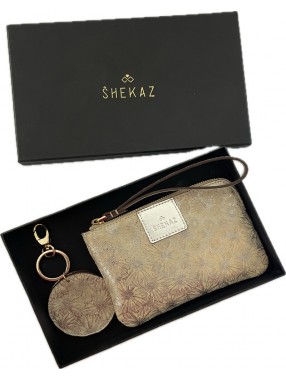 COFFRET TROUSSE ET PORTE CLE MIROIR PAILLETTE