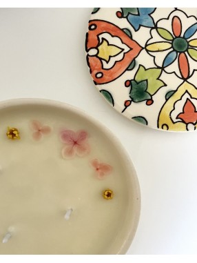 BOUGIE EN CERAMIQUE FLEUR DE LYS