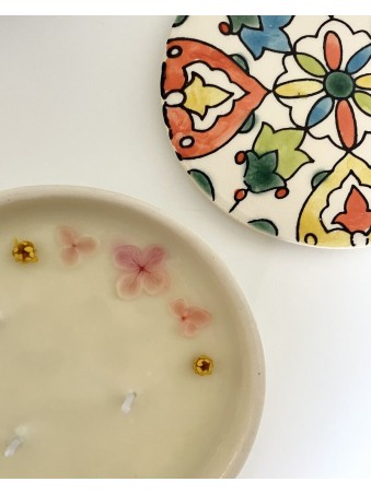 BOUGIE EN CERAMIQUE FLEUR DE LYS