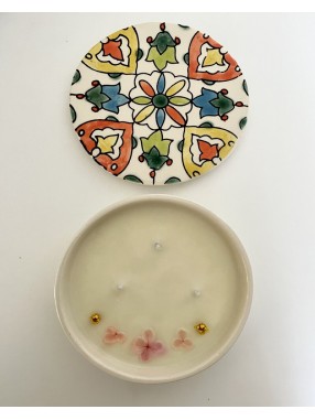 BOUGIE EN CERAMIQUE FLEUR DE LYS