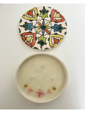 BOUGIE EN CERAMIQUE FLEUR DE LYS