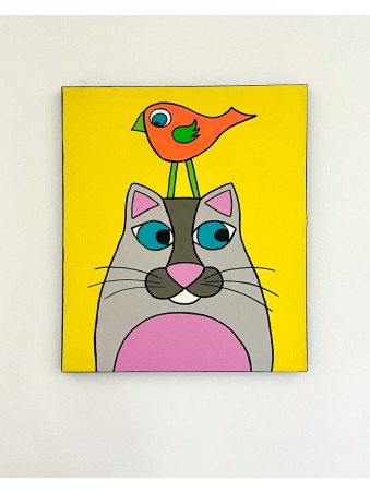 TABLEAU CHAT MOUSTACHES CLIPART