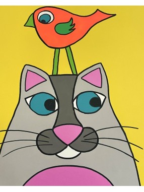 TABLEAU CHAT MOUSTACHES CLIPART