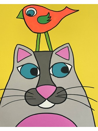 TABLEAU CHAT MOUSTACHES CLIPART