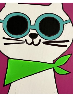 TABLEAU CHAT BANDANA RIGOLO