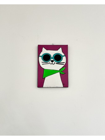 TABLEAU CHAT BANDANA RIGOLO