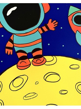 TABLEAU ROND ASTRONAUTE