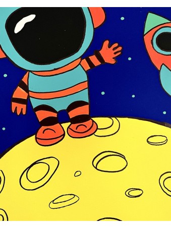 TABLEAU ROND ASTRONAUTE