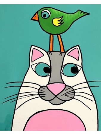 TABLEAU CHAT MOUSTACHES CLIPART