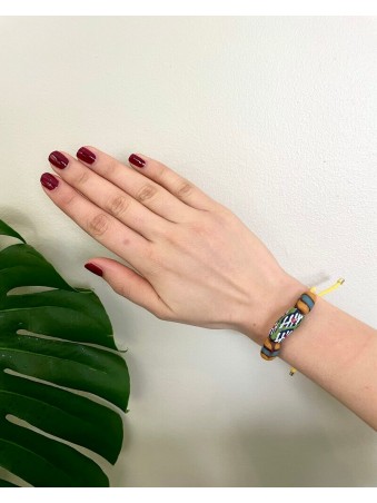 BRACELET CORDON PATE DE VERRE