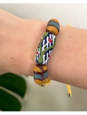 BRACELET CORDON PATE DE VERRE