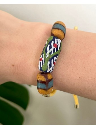 BRACELET CORDON PATE DE VERRE