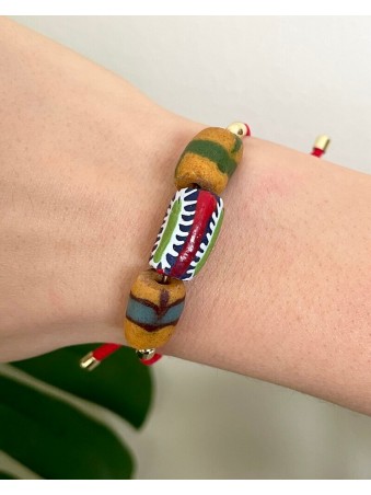 BRACELET CORDON PATE DE VERRE