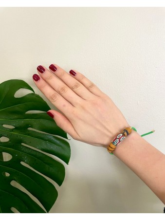 BRACELET CORDON PATE DE VERRE