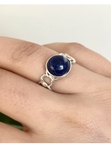 BAGUE ARGENT SODALITE BLEU 2