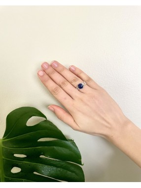 BAGUE ARGENT SODALITE BLEU