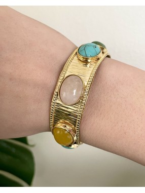 MANCHETTE DORE MULTI PIERRE