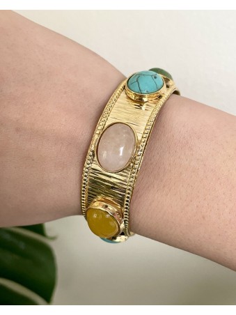 MANCHETTE DORE MULTI PIERRE