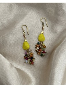 BOUCLES D'OREILLES  CALCITE FLUO