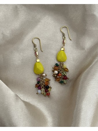 BOUCLES D'OREILLES  CALCITE FLUO